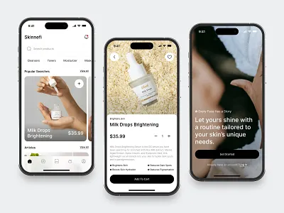 Skincare Mobile App Exploration app beauty clean design fireart health ios mobile skin ui ux