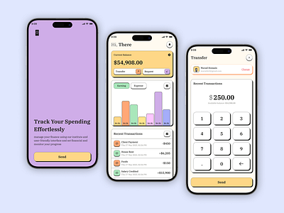 Money Management Mobile App app design budgettracker expensetracker financeappdesign fintechui mobile mobile app mobilebanking moneyapp personalfinance savingsapp uxuidesign
