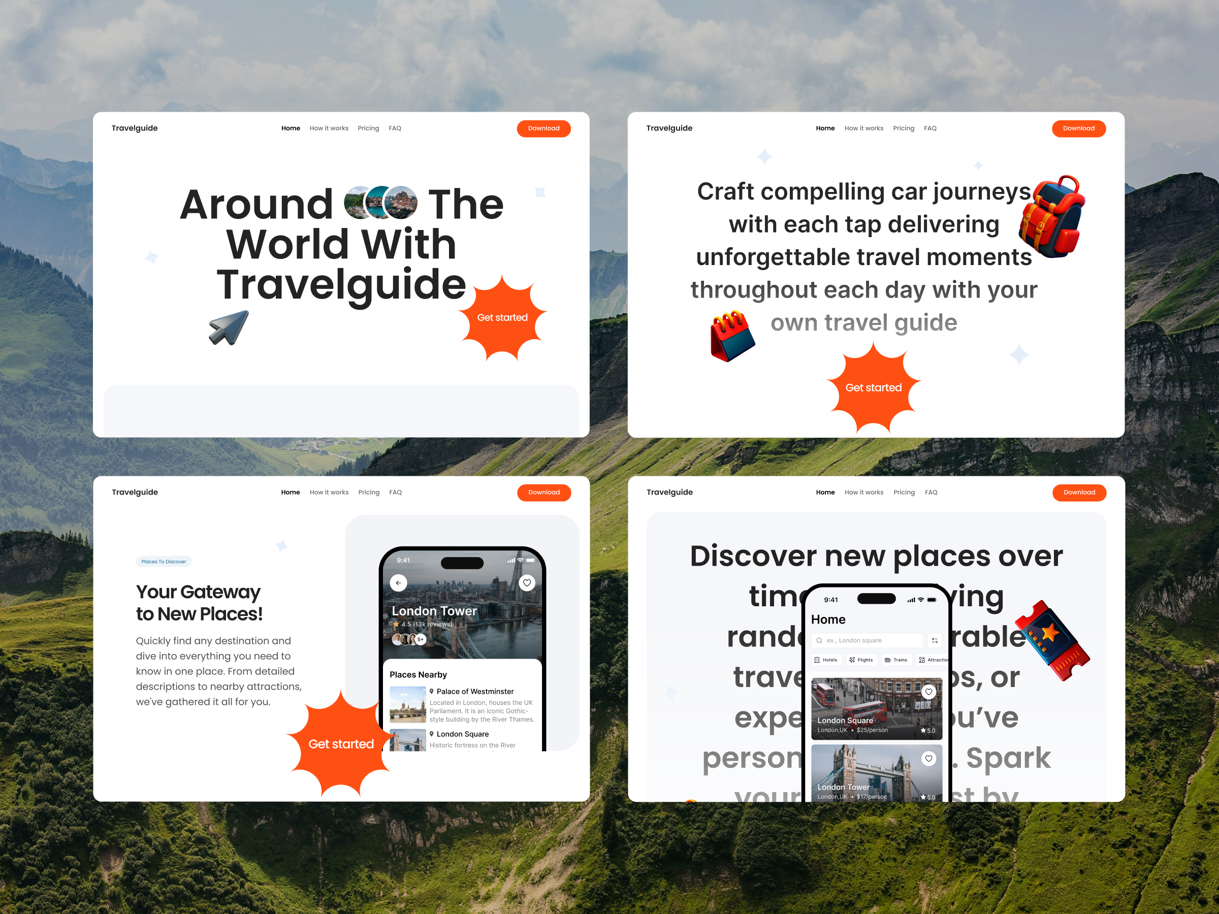 Example of Smart Travel Planner Mobile App - Landing Page Design