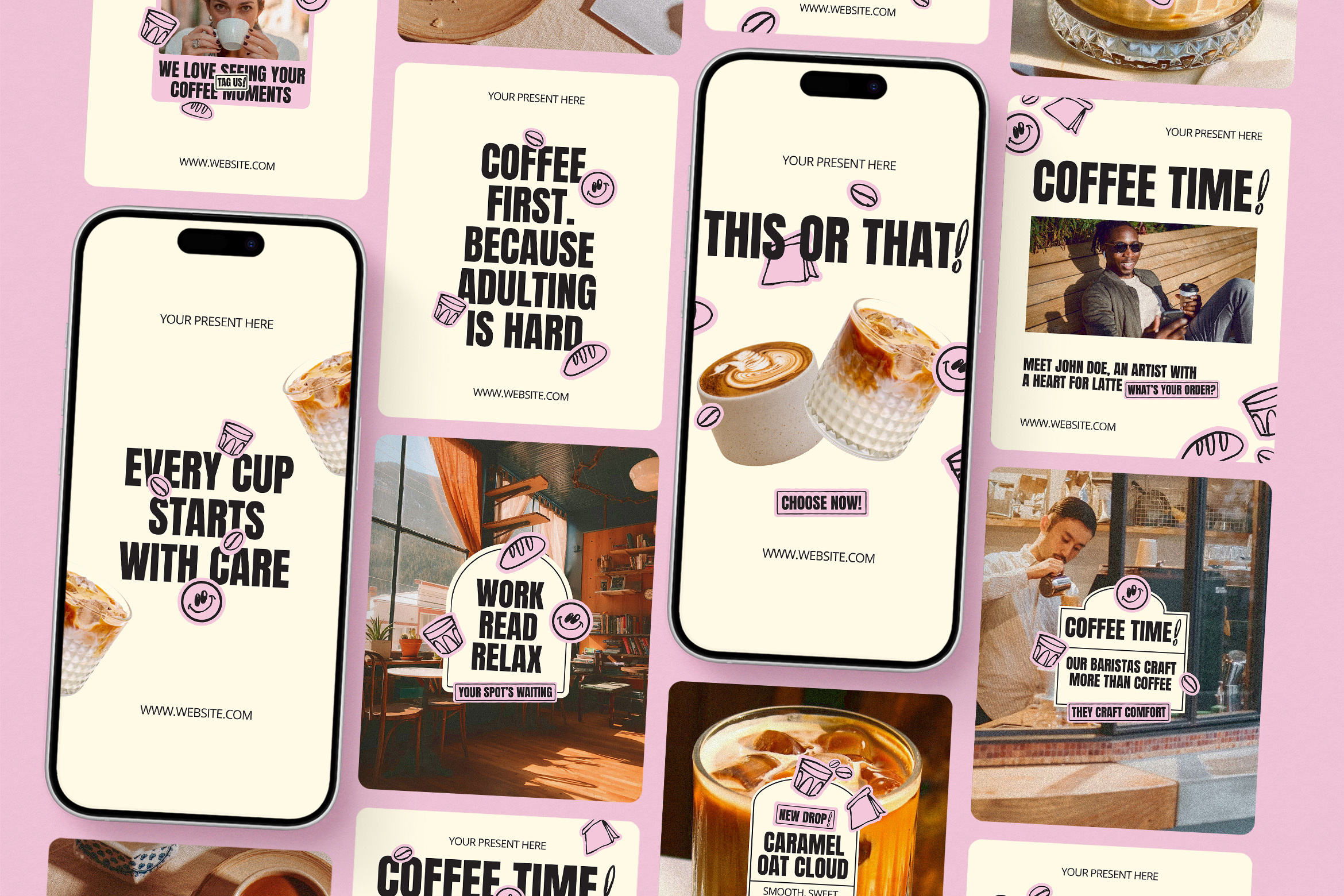 Coffee Shop Instagram Templates - Feiny coffee coffee shop graphic design illustration instagram post instagram story instagram template social media social media template