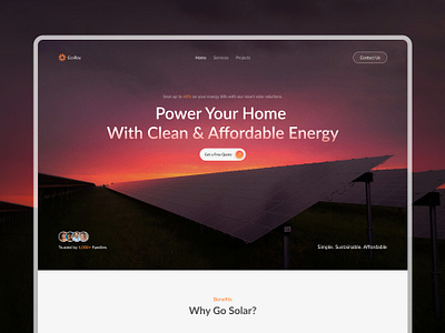 Ecoray – Clean, Modern Solar Energy Landing Page clean energy green website landing page solar solar landing page solar power sonar energy