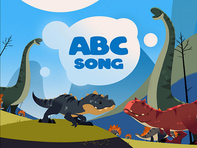 ABC Song - Dinosaur version 2danimation adobe after effects animation character animation design dinosaur graphic design illustration illustrator kinetic kinetic font motion design motion graphics text animation title animation vector