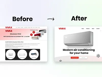Air Conditioning Company Redesign A/C ac air condition landing page redesign slovakia website