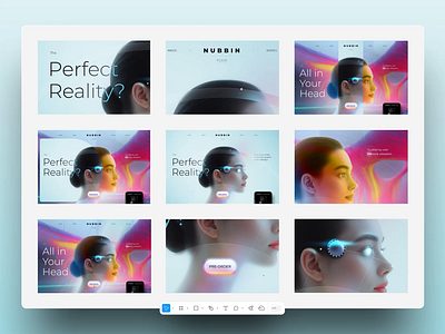 Hero Landing Nubbin (B Mirror Inspired) 3d animation design futuristic hero landing ui web