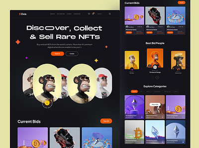 Collect & Sell Rare NFTs dog graphic design icon illustration interface logo sarvice web startup ui ux web