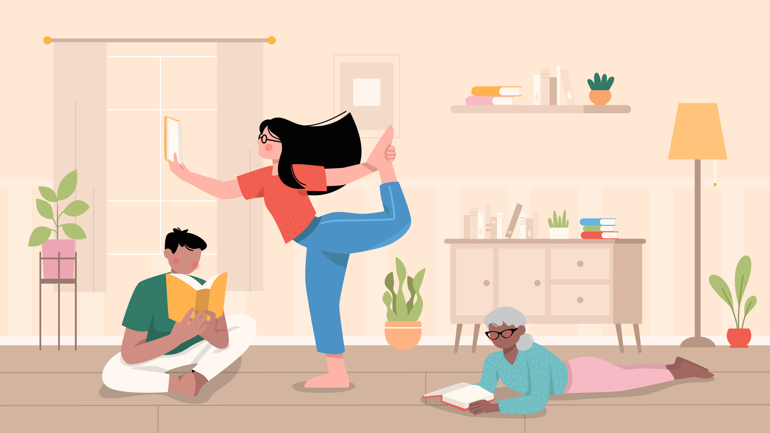 Illustration for Book Nerd Yoga book booknerd bookworm design graphic design illustration vector webillustration yoga yogapose