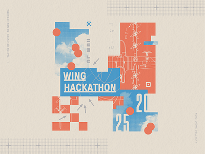 Hackathon 25 branding collage design geometry illustration layout pattern texture type