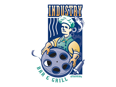 Industry Bar & Grill Logo branding graphic design illustration logo logo design