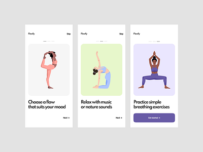Yoga app onboarding android app app design application figma design illustration ios ios app ios design mobile mobile app ui ui design ux ux design vector vector illustration yoga yoga app yoga illustration