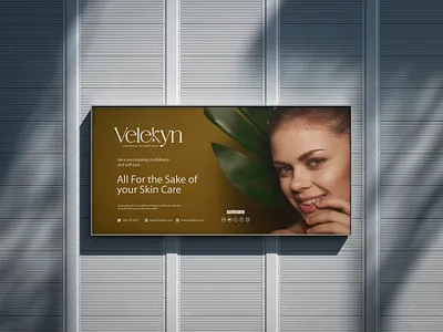 Velskin Skin care logo & branding design 3d beauty advertising billboard design branding branding design cosmetic marketing graphic design logo logo design organic skincare skin care billboard design skincare skincare billboard