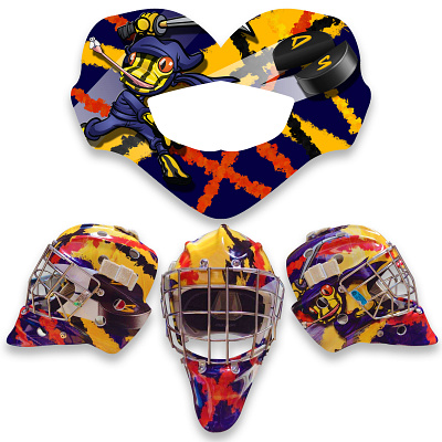 Custom Hockey Mask Wrap Design graphic design illustration product design