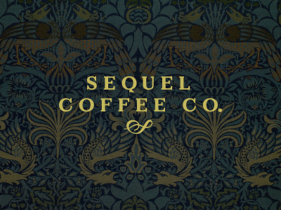 Sequel Coffee Company Logo book branding coffee coffee shop grungy library literary logo reading
