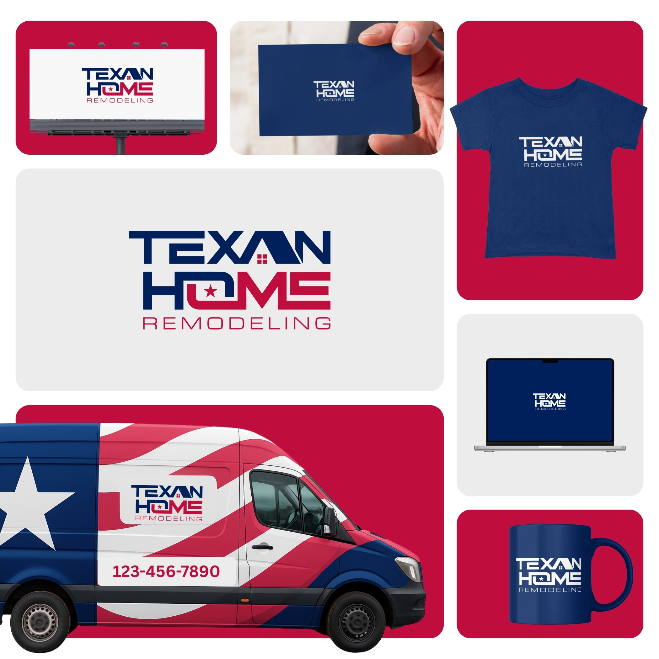 Brand Identity for Home Remodeling Company in Texas brand identity branding custom logo dynamic flat hand drawn handcrafted handmade home remodeling illustration lettermark logo logo design minimal modern star symbolic texas texas logo wordmark