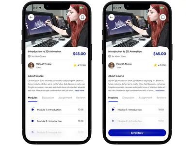 Course Details design ui ux