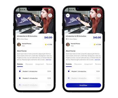 Course Details design ui ux