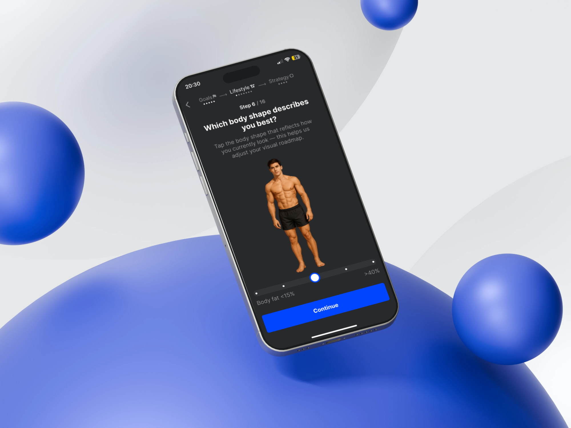 💪🏻 Quize for Fitness App app ui
