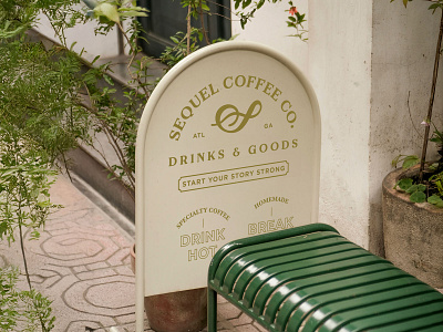 Street Signage brand branding coffee coffee shop metal outdoor signage street