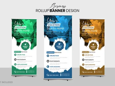 Creative Minimalist Travel Rollup Banner Design adobe banner creative deisgn graphic design illustrator modern rollup travel traveling