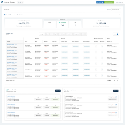 Dashboard - Exchange Manager (Flexbox) dashboard flexbox grid ui ux