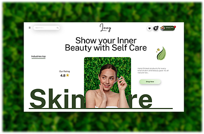 Beauty Products Website & UI KIT beauty website branding eccommerce graphic design green landing page natural skincare skincare website design ui kit website template