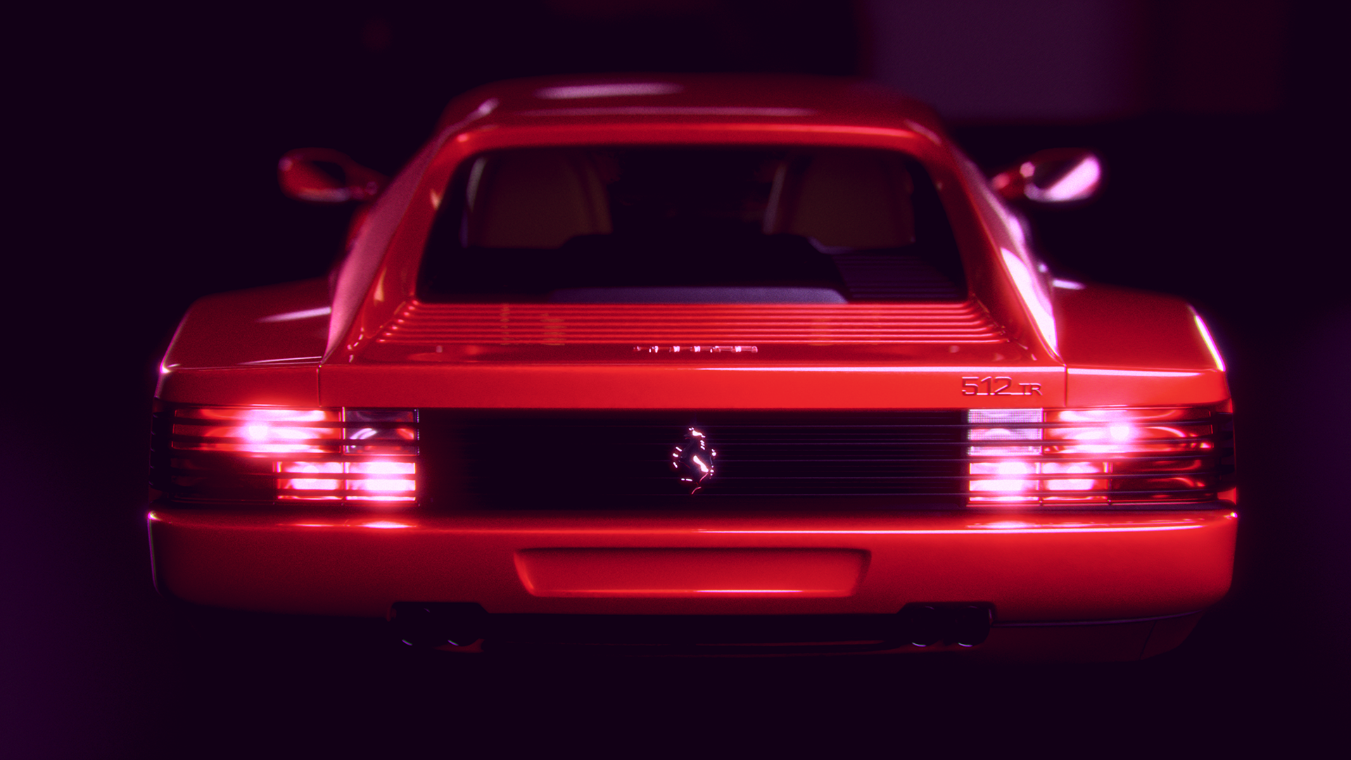 Example of Backlight Dreams – Ferrari 512 TR in Neon Noir