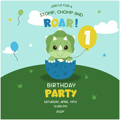 Children's birthday invitation children childrens birthday invitation graphic design illustration invitations typography vector