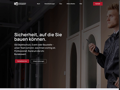 Security Company Website - Schubert Sicherheitsdienst businesswebsite cleandesign conversiondesign germanwebdesign homepage landingpage localbusiness professionalwebsite securitycompany servicedesign webdesign
