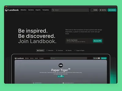 Landbook PRO - experts directory dark landbook landing page website