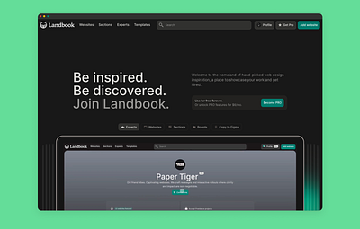 Landbook PRO - experts directory dark landbook landing page website
