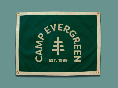 Camp Flag banner brand branding camp felt flag icon kids camp logo outdoors tree