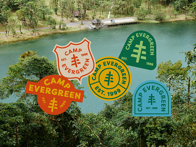 Logo Variations: Camp Evergreen brand brand identity branding camp camping kids camp logo outdoors rustic tree