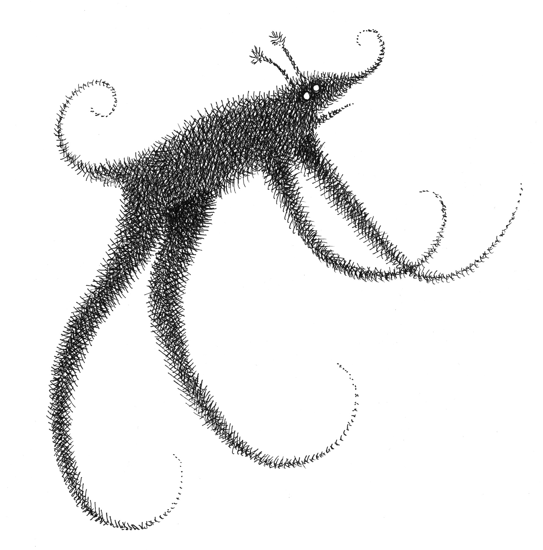 Prance art artwork creature drawing funny hand drawn illustration ink monster whimsical