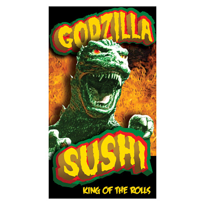 Godzilla Sushi Product Label branding graphic design illustration logo logo design product design vector