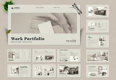 Minimalist Work Portfolio Presentation Template marketplace