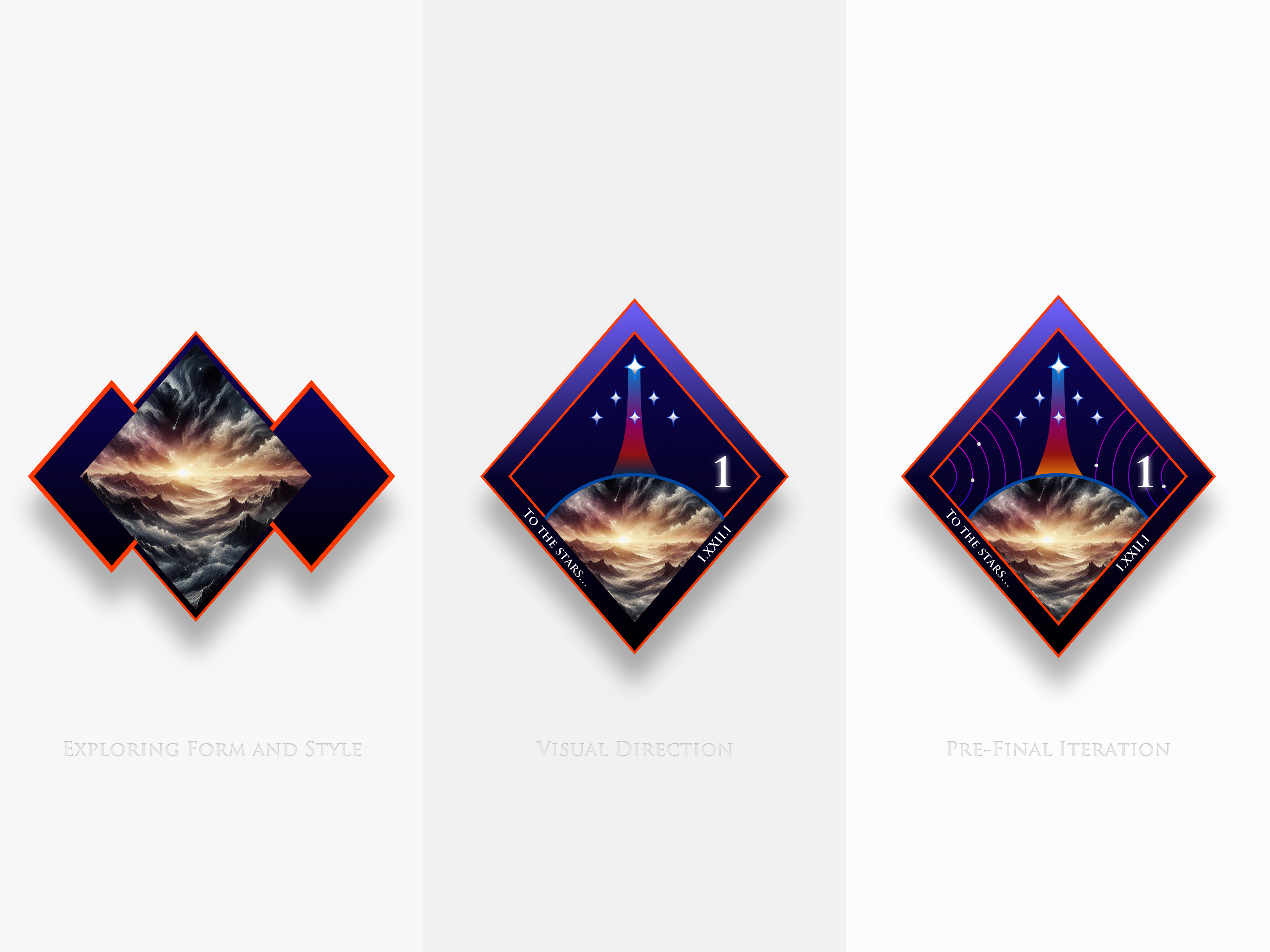 Daily UI 084 - Badge ai image badge ui branding concept concepttofinal design team gradients lines logo nasa inspired space space mission stars ui challenge