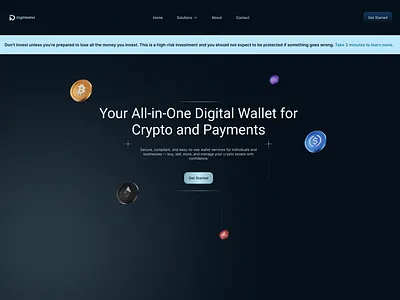 DigitWallet- Hero Section design illustration ui ux vector
