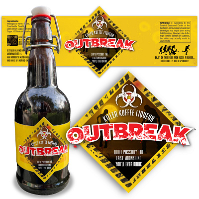 Outbreak - Killer Koffee Liqueur Label branding design graphic design illustration logo logo design product design vector