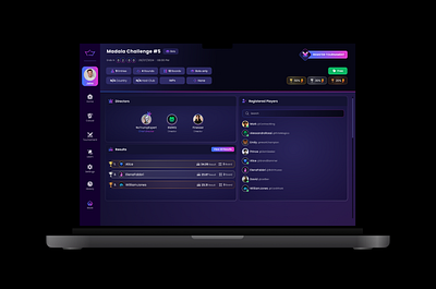 Bridge Tournament Dashboard darkui dashboard espports figma futuristicdesign gamedashboard gameui leaderboard tournament ui ui design ux