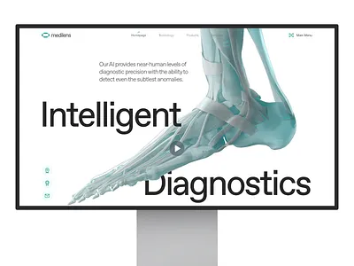 medilens: AI Medical Diagnostics & Imaging - Hero UX Pattern ai diagnosis website ai diagnostics ai medical diagnostics ai medical imaging biotech landing page biotech web design biotech website clean clinical website diagnostics website medical diagnosis medical imaging medical imaging website minimal modern responsive smart diagnosis smart diagnostic smart health website teal
