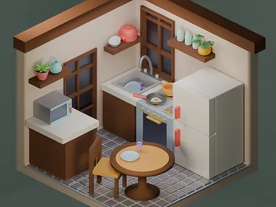 Un modelado 3d isometrico en blender. 3d 3d modelling blender graphic design isometric