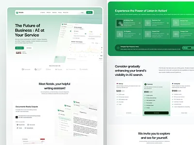 Notalx - AI SAAS Writing Landing Page ai ai technology ai website artificial intelligence automate automation clean document minimalistic landing page platform saas saas webiste webpage website writing