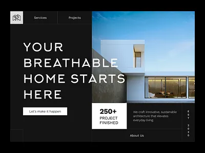 Minimalist Landing Page Design For Architect Studio architect architecture breathable clean clean design design home house landing page minimalism minimalist modern house ui ux visual identity web design website