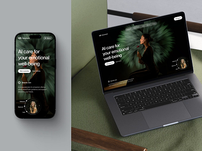 SerenityAI - AI Mental Health Companion Mobile Version ai app branding landing page minimal mobile responsive ui ui design uiux web app web design website