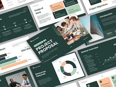 Modern Project Proposal Deck business presentation clean layout corporate slides creative presentation dark theme data visualization design inspiration editable template figma template infographic minimalist modern design pitch deck presentation professional deck project proposal slide design startup pitch timeline slide ui design