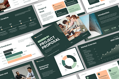 Modern Project Proposal Deck business presentation clean layout corporate slides creative presentation dark theme data visualization design inspiration editable template figma template infographic minimalist modern design pitch deck presentation professional deck project proposal slide design startup pitch timeline slide ui design