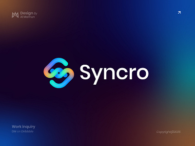 Syncro - Letter S, Synchronize, Data Sync, Connect Logo abstract logo branding connect logo data logo data sync identity infromation logo letter mark letter s logo logo logo design logo designer logo icon marca marka modern logo symbol sync logo synchronize logo