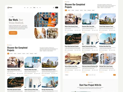 Construction Website Design -Our Projects | UIUX | Responsive interface product service startup ui ux web