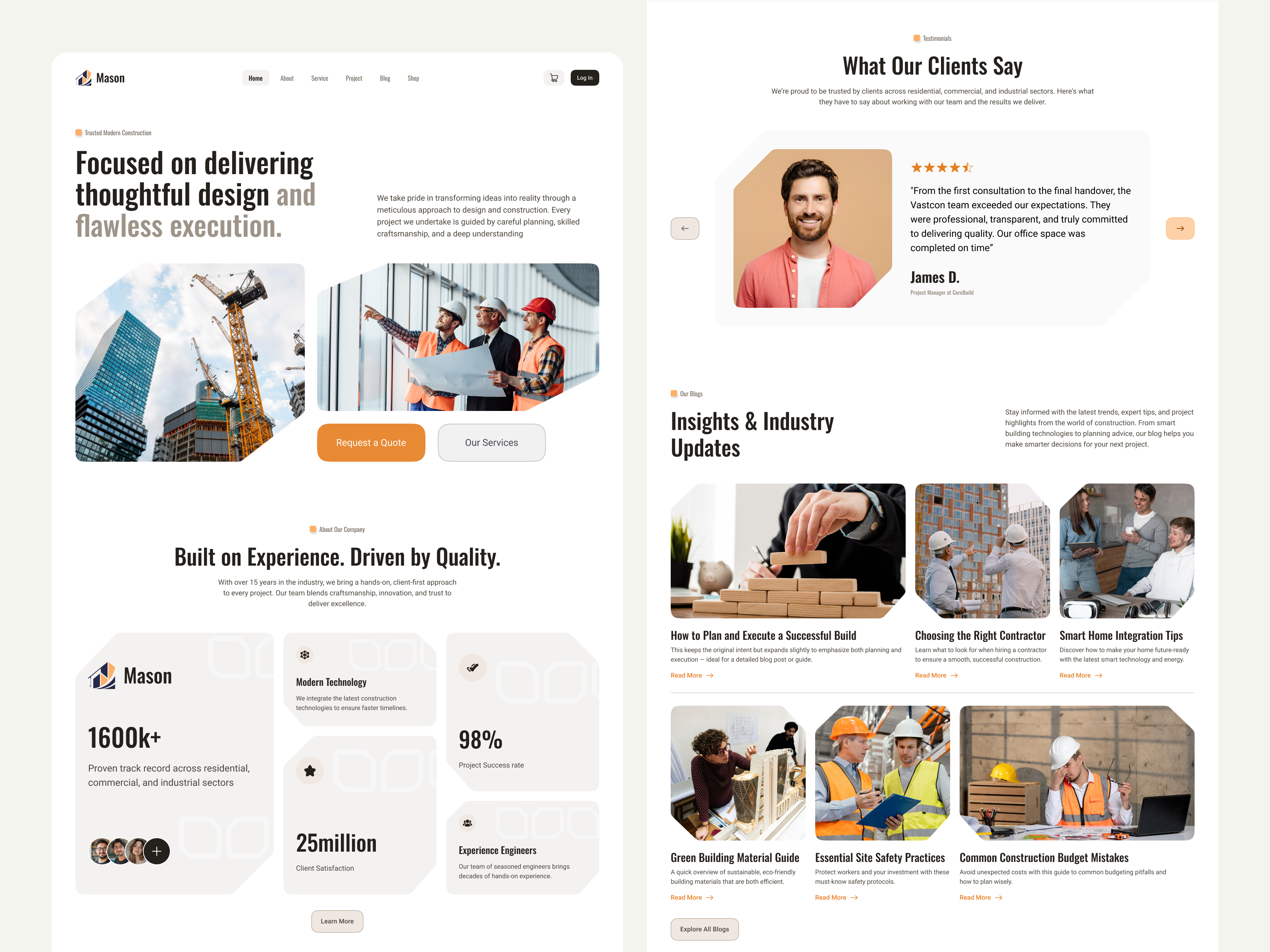Example of Constructions Website Design/Redesign