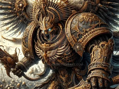 Avatar of the Emperor armordesign characterart concept detailed digital fantasy imposing intense intimidating legendary ominous powerful regal sciencefiction scififantasy spacemarines unstoppable vivid warhammer40k wh40k