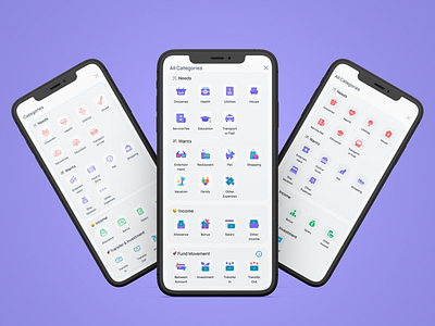 2023 - Finetiks 2.0 (Categories Icons Evolution) niyuavril ui ux